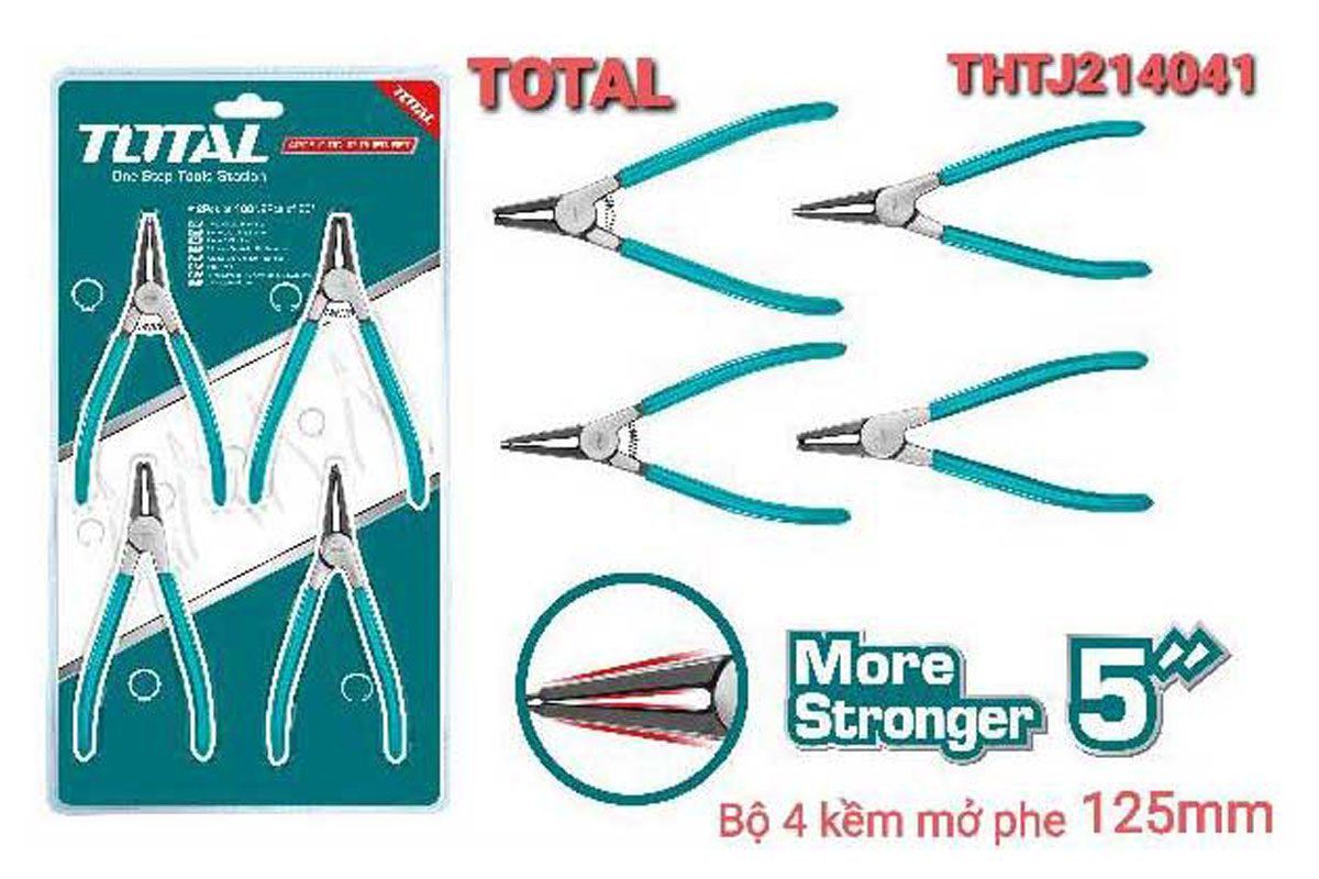Bộ 4 kềm mở phe 125mm Total THTJ214041