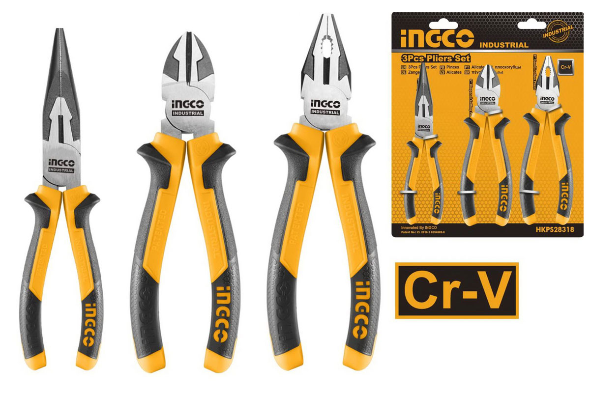 Bộ 3 kềm răng, cắt và nhọn INGCO HKPS28318