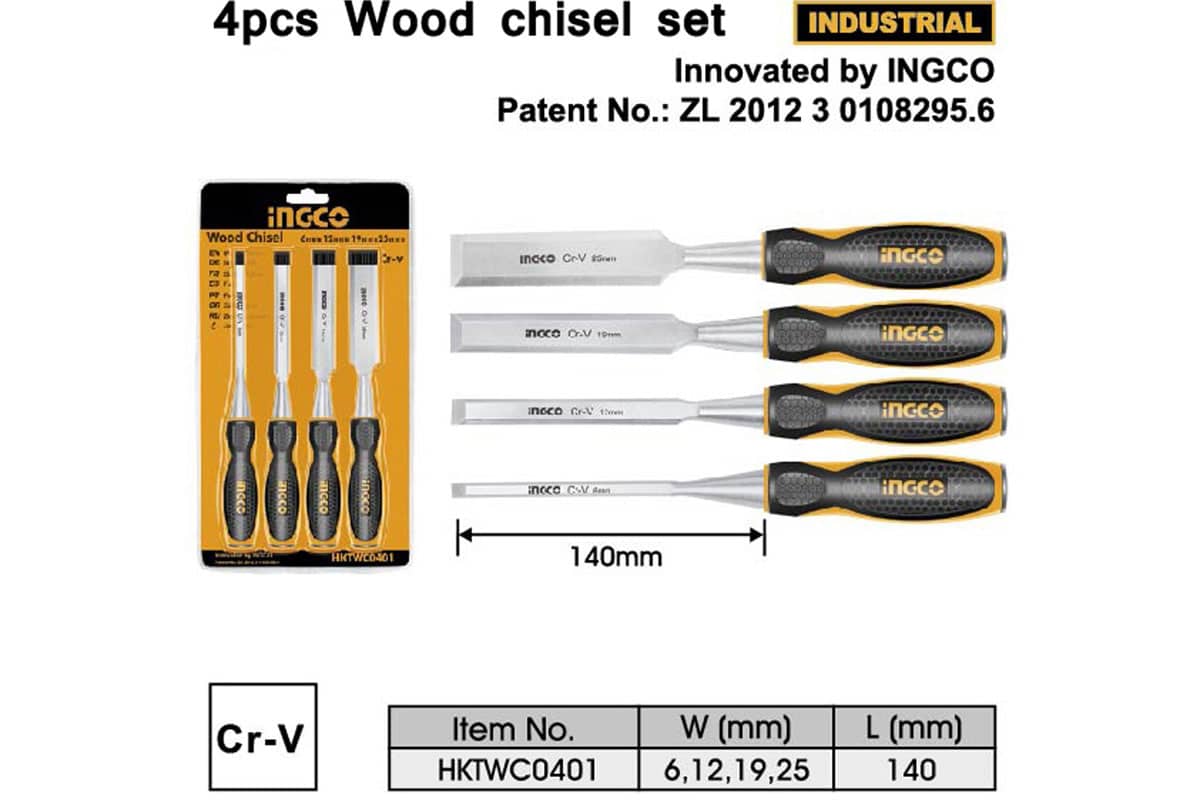 Bộ 4 đục gỗ 6-25mm INGCO HKTWC0401
