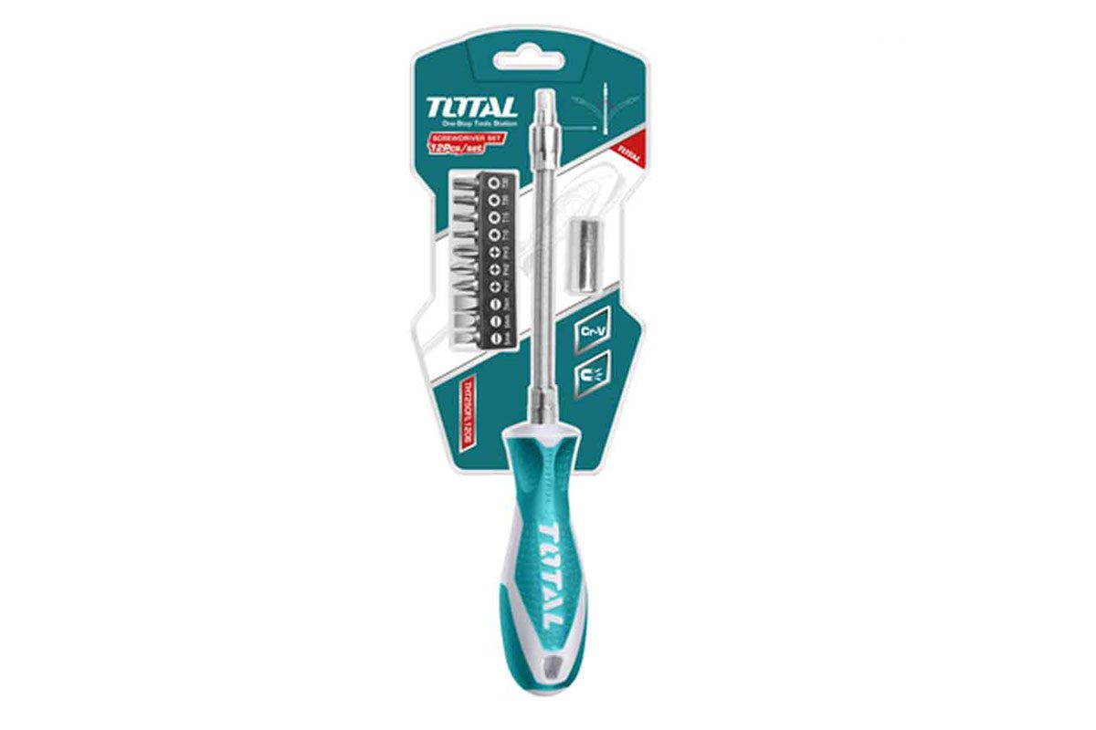 Bộ 12 tua vít thay đổi trục linh hoạt Total THT250FL1206