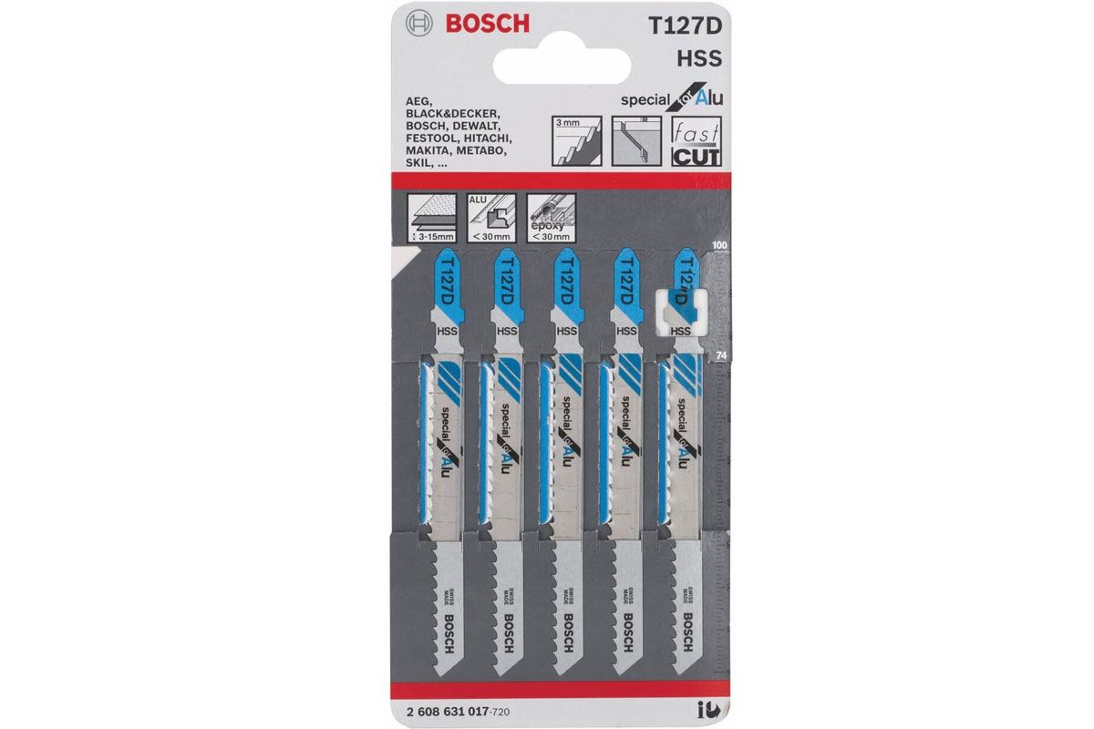 Lưỡi cưa lọng T 127 D - Nhôm 5 lưỡi Bosch 2608631017