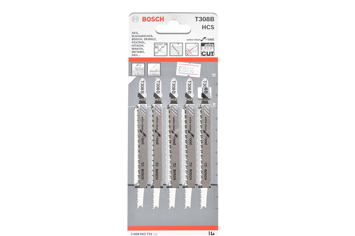 Bộ 5 lưỡi cưa lọng T 308 B Bosch 2608663751