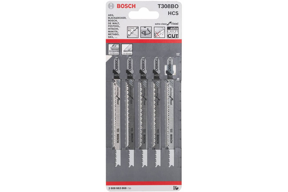 Bộ 5 lưỡi cưa lọng T 308 BO Bosch 2608663868