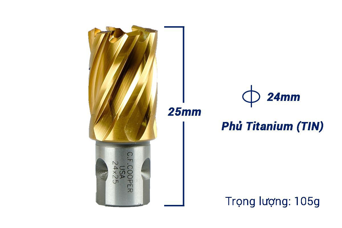 Mũi khoan từ thép gió HSS 24x25mm CFCooper MH25-24