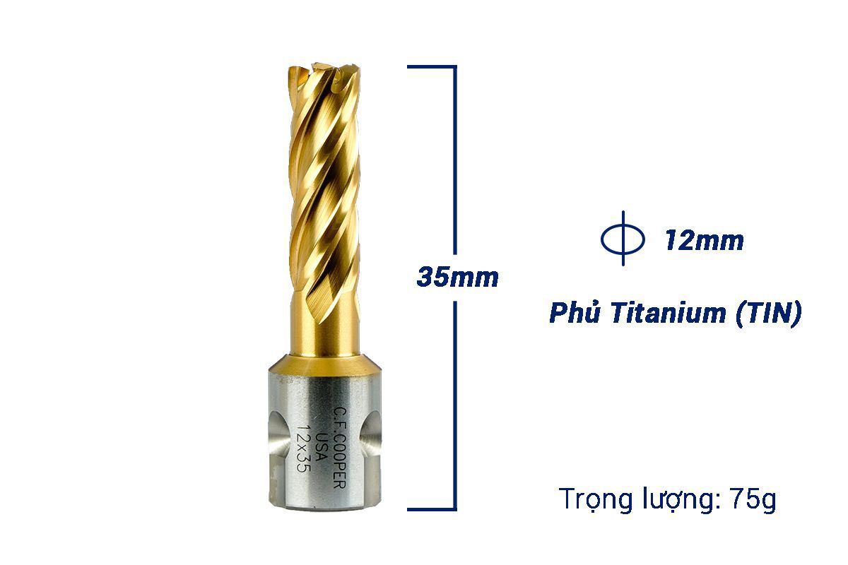 Mũi khoan từ thép gió HSS 12x35mm CFCooper MH35-12