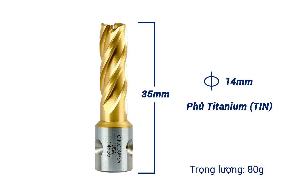 Mũi khoan từ thép gió HSS 14x35mm CFCooper MH35-14