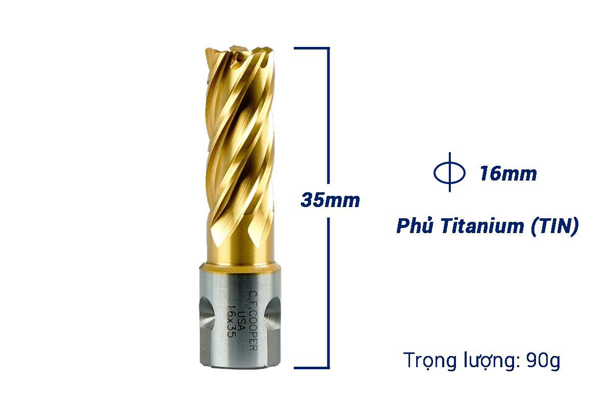 Mũi khoan từ thép gió HSS 16x35mm CFCooper MH35-16