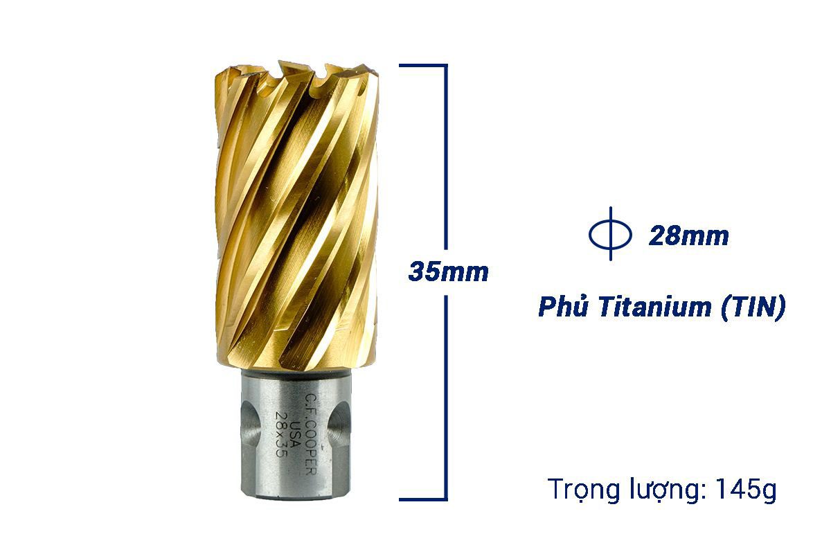 Mũi khoan từ thép gió HSS 28x35mm CFCooper MH35-28