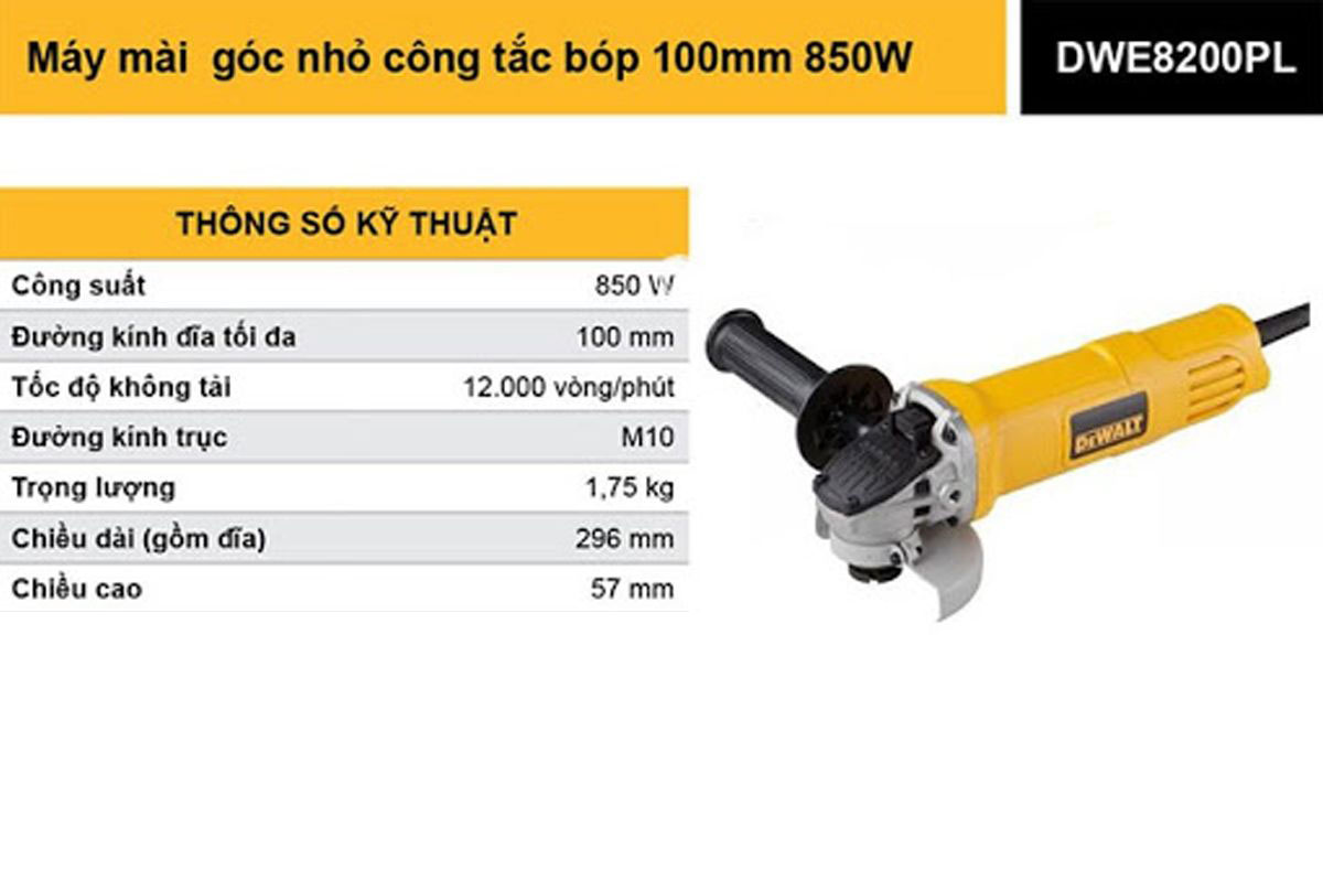 Máy mài góc 100mm Dewalt DWE8200PL-B1