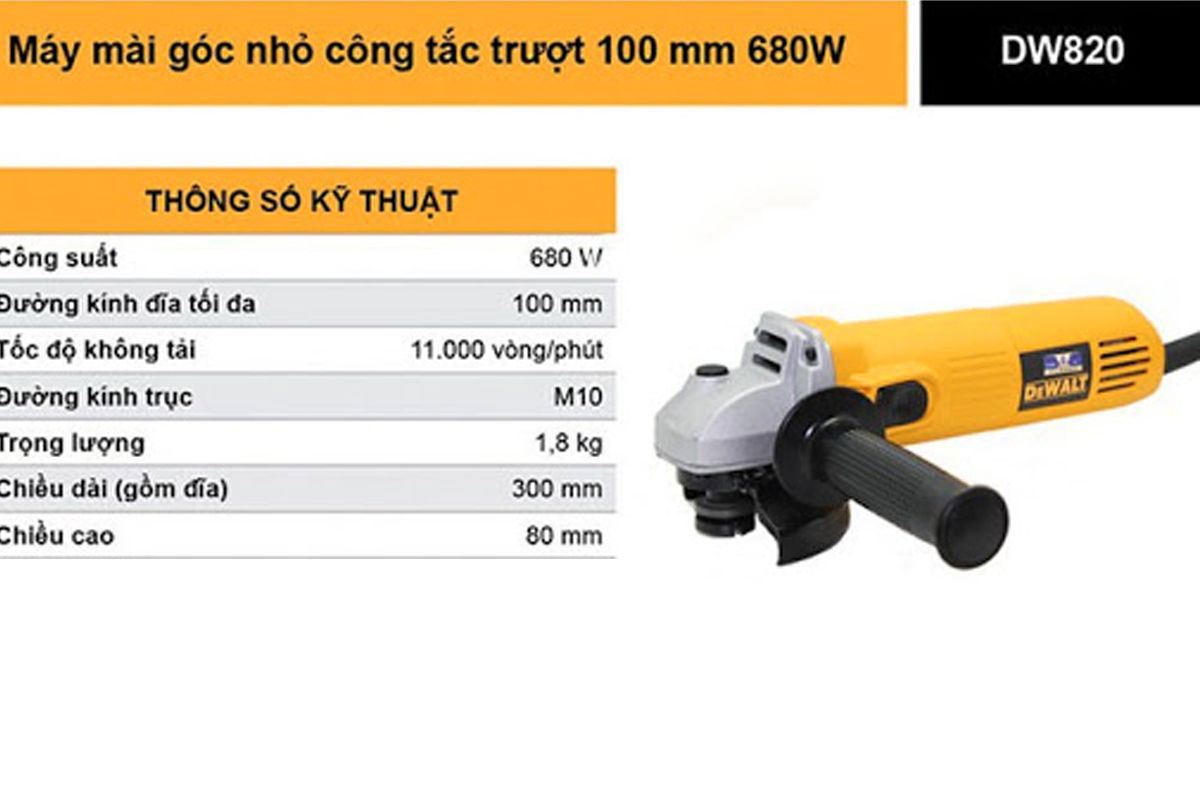 Máy mài góc 100mm Dewalt DWE8200S-B1