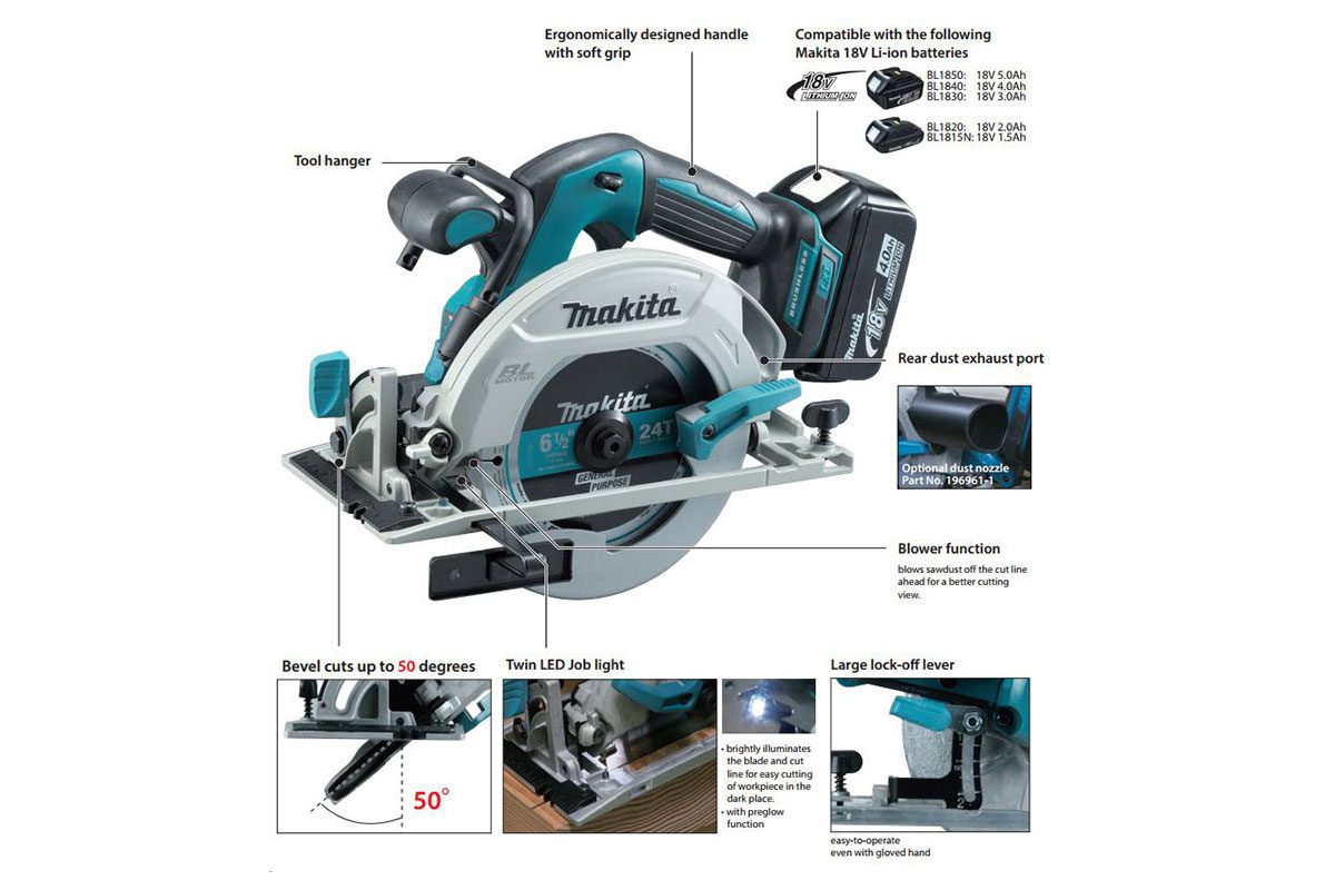 Máy cưa đĩa 165mm pin 18V Makita DHS680RMJ