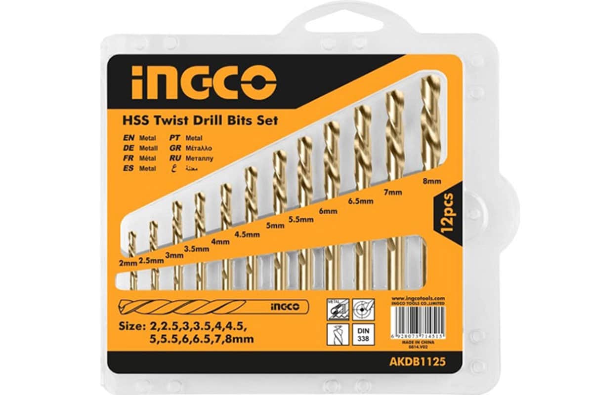 Bộ 12 mũi khoan kim loại Hss INGCO AKDB1125