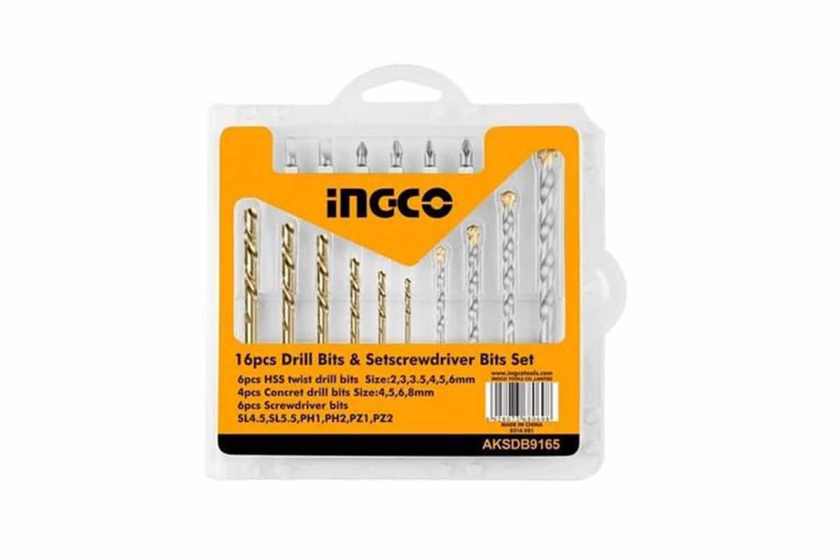 Bộ 16 mũi khoan kim loại, bắt vít INGCO AKSDB9165
