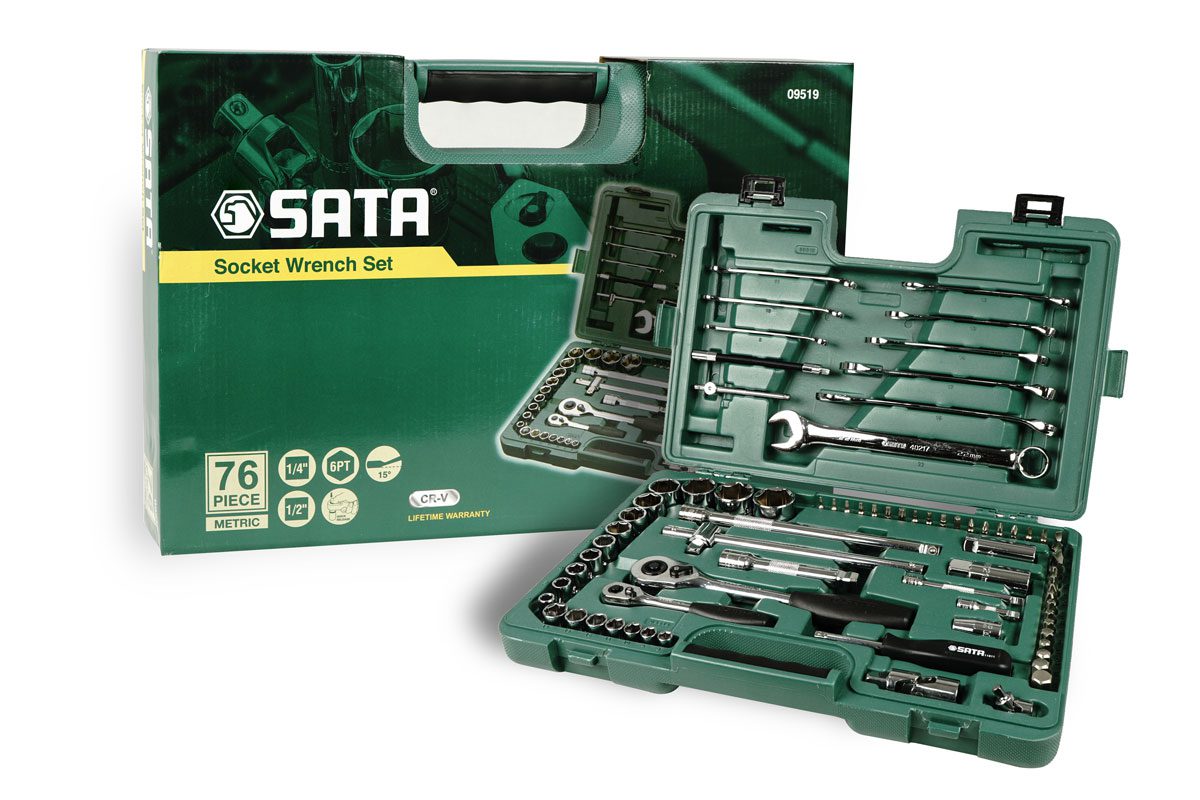 Bộ cờ lê - đầu tuýp 76 chi tiết Sata 09519
