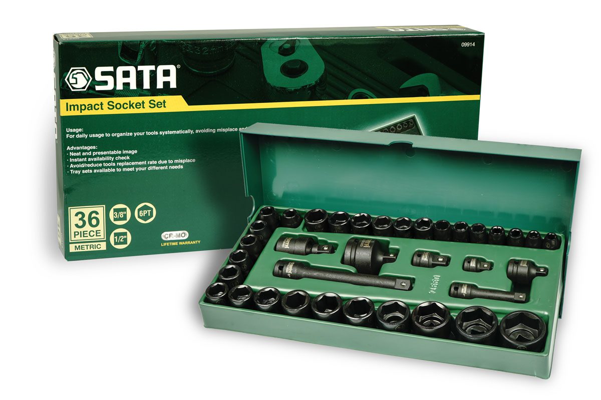 Bộ khay đầu tuýp đen 36 chi tiết Sata 09914