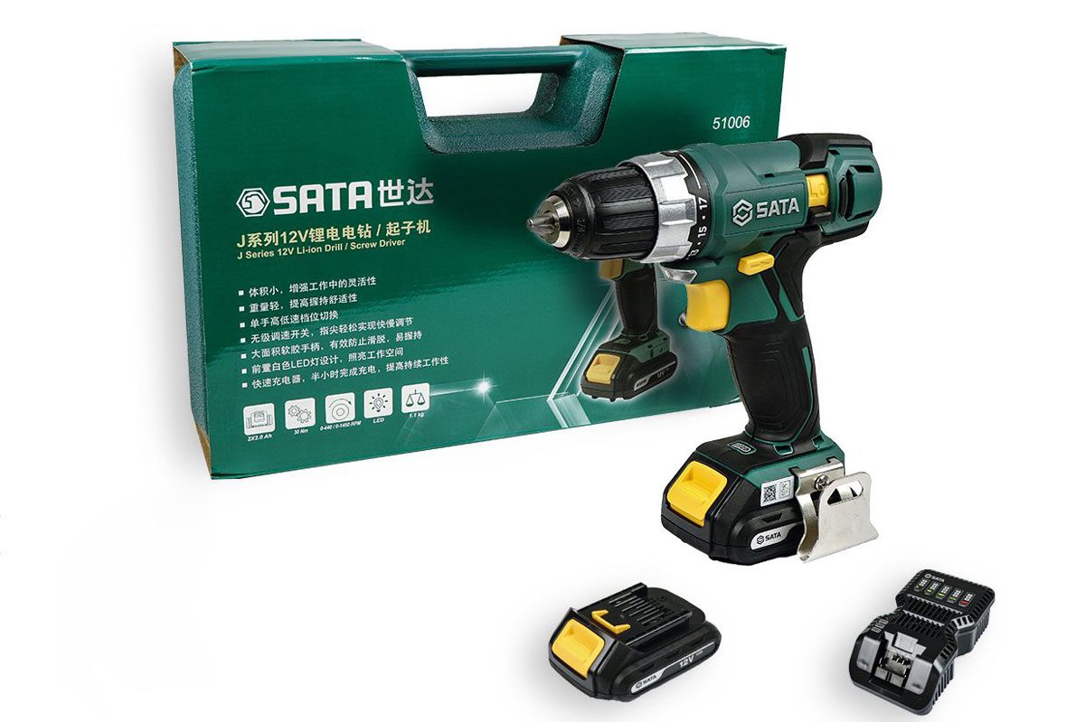 Máy khoan pin Lion 12V Sata 51006