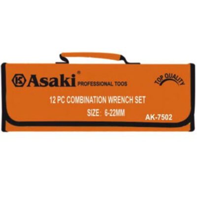 Bộ cờ lê vòng miệng 12 chi tiết xi mờ Asaki AK-7502