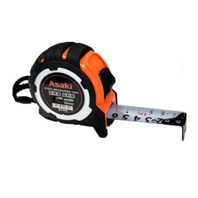 Thước kéo nền trắng chống va đập 5m x 19mm Asaki AK-2778
