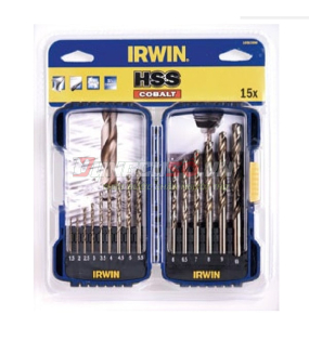 Bộ mũi khoan kim loại HSS COBALT 15 mũi IRWIN 10503990