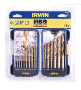 Bộ mũi khoan kim loại 15 chi tiết TITANIUM HSS IRWIN 10503991