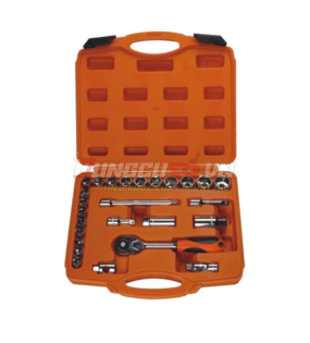 Bộ tuýp 3/8″ 6 cạnh 26 chi tiết xi bóng Cr-V Asaki AK-9756
