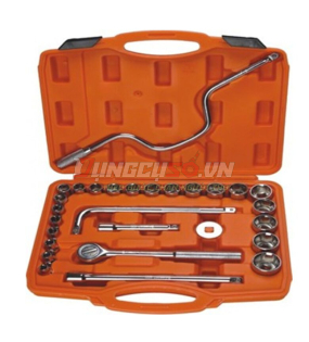 Bộ tuýp 1/2″ 6 cạnh 28 chi tiết xi bóng Cr-V Asaki AK-9761