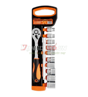 Bộ tuýp 1/4″ 6 cạnh 14 chi tiết xi bóng Cr-V Asaki AK-9818
