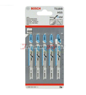 Lưỡi cưa lọng T 118 B – Sắt 5 lưỡi Bosch 2608631014