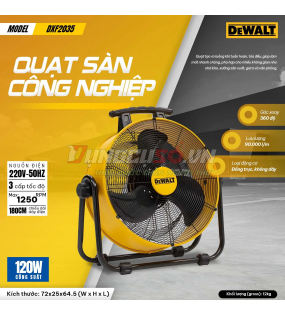 Quạt Công nghiệp Dewalt 20″ DXF2035 | Không Chổi Than – Làm Mát Mạnh Mẽ, Tiết Kiệm Điện