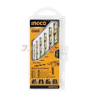 Bộ 6 Mũi Khoan Kim Loại Hss INGCO AKDB1065