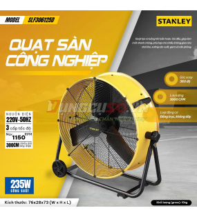 Quạt Công Nghiệp Stanley  SLF306125D 24 Inch | Làm Mát Mạnh Mẽ, Góc Quay 360°, Độ Bền Cao