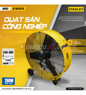 Quạt công nghiệp Stanley 30″ SLF307627D | Lưu Lượng Gió Lớn