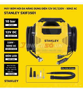Máy bơm hơi đa năng dùng điện 12V/220V Stanley SXIF3501