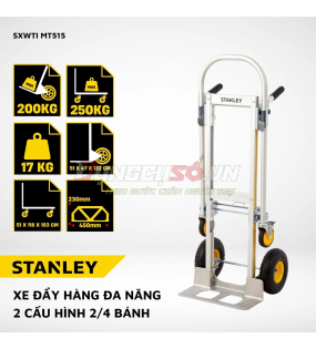Xe đẩy hàng chuyển đổi 2 – 4 bánh Stanley MT515 |  Tải trọng 150kg (2 bánh) – 250kg (4 bánh)