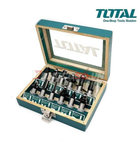 Bộ 12 mũi phay gỗ 1/4″ 6.3mm Total TACSR0104121