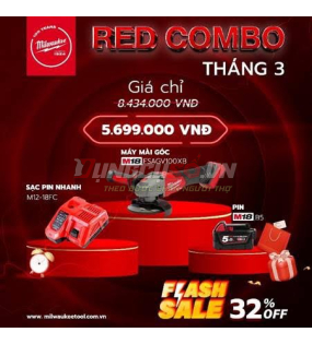 Combo máy mài Milwaukee 100mm FSAGV100XB + Sạc nhanh + Pin 5Ah