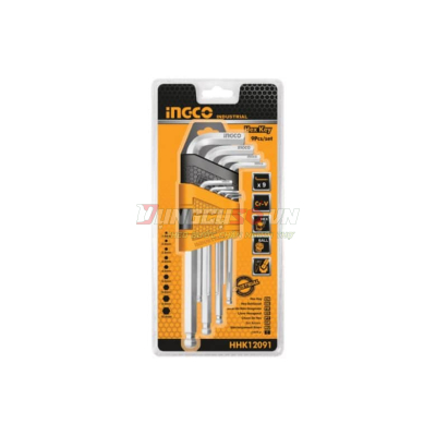 Bộ 9 Chìa Lục Giác Đầu Tròn 1.5-10mm INGCO HHK12091