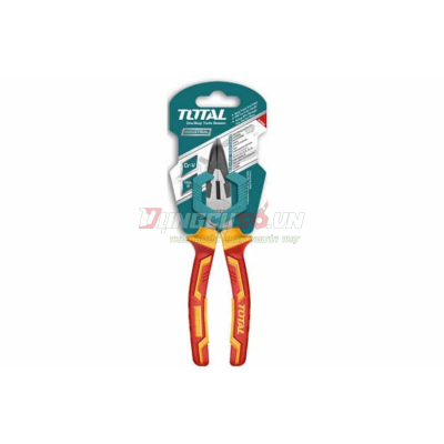 Kềm mũi nhọn mỏ cong cách điện 8in Total THTIP2481