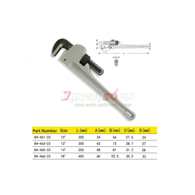 Mỏ lết răng 12″ AL Stanley 84-463-S
