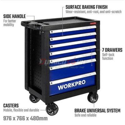 Tủ đồ nghề 7 ngăn bằng kim loại Workpro - WP285002