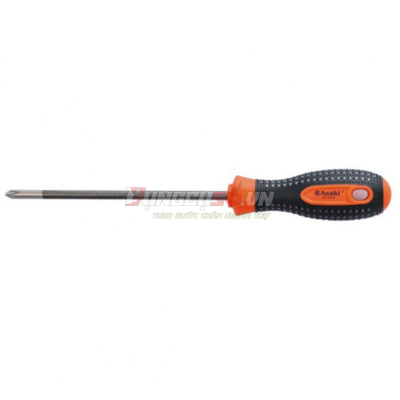 Tua vít thép cán cao su chấm bi 6 x 150mm (+) Asaki AK-6329