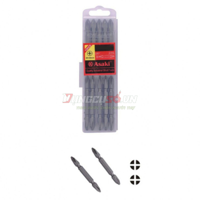 Mũi vít 2 đầu (thép hợp kim S2) #2 x 65mm Asaki AK-7176