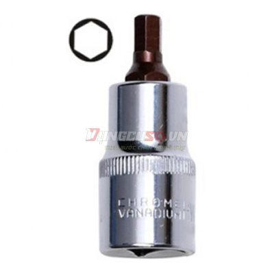 Đầu tuýp gắn mũi lục giác (thép hợp kim cao cấp S2) H6 x 55mm Asaki AK-7284