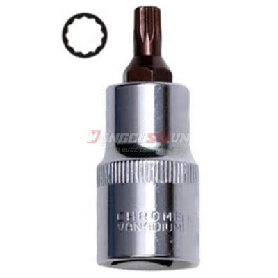 Đầu tuýp gắn mũi bông 12 cạnh (thép hợp kim cao cấp S2) M8 x 55mm Asaki AK-7294