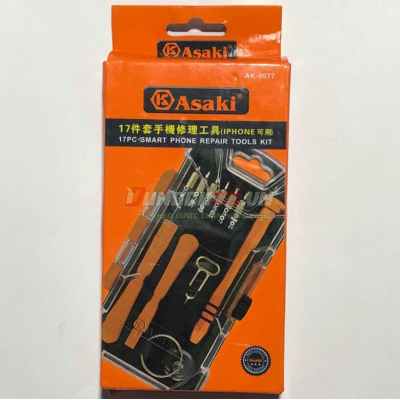 Bộ tua vít sửa điện thoại Iphone 17 chi tiết Asaki AK-9077