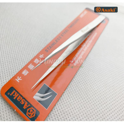 Nhíp inox gắp linh kiện mũi nhọn 140 x 7 x 2mm Asaki AK-9190