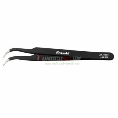 Nhíp gắp linh kiện mũi nhọn (chống tĩnh điện) 120 x 9 x 2mm Asaki AK-9205