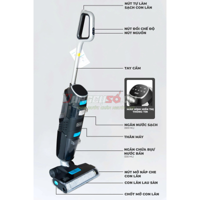 MÁY HÚT BỤI LAU SÀN THÔNG MINH KHÔNG DÂY 5 CHỨC NĂNG  BXUVXA02