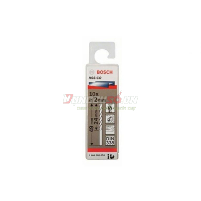 Mũi khoan INOX HSS-Co 2mm (hộp 10 mũi)