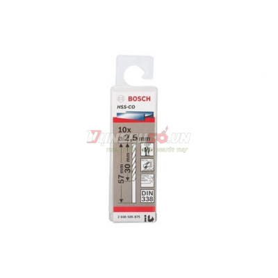 Mũi khoan INOX HSS-Co 2.5mm (hộp 10 mũi)